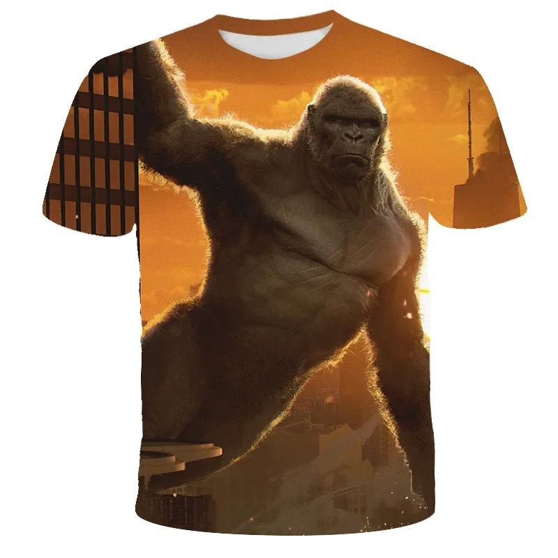Godzilla T-shirt 3D Printing Anime Harajuku T-shirt Cartoon  Short-sleeved Summer