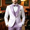 Schmal Geschnittene Formelle Herren Anzüge Hochzeits Smoking für Abschlussball 3-teilig Bräutigam Sakko Weste Hosen Set Klassisches Business Party Jacken Outfit