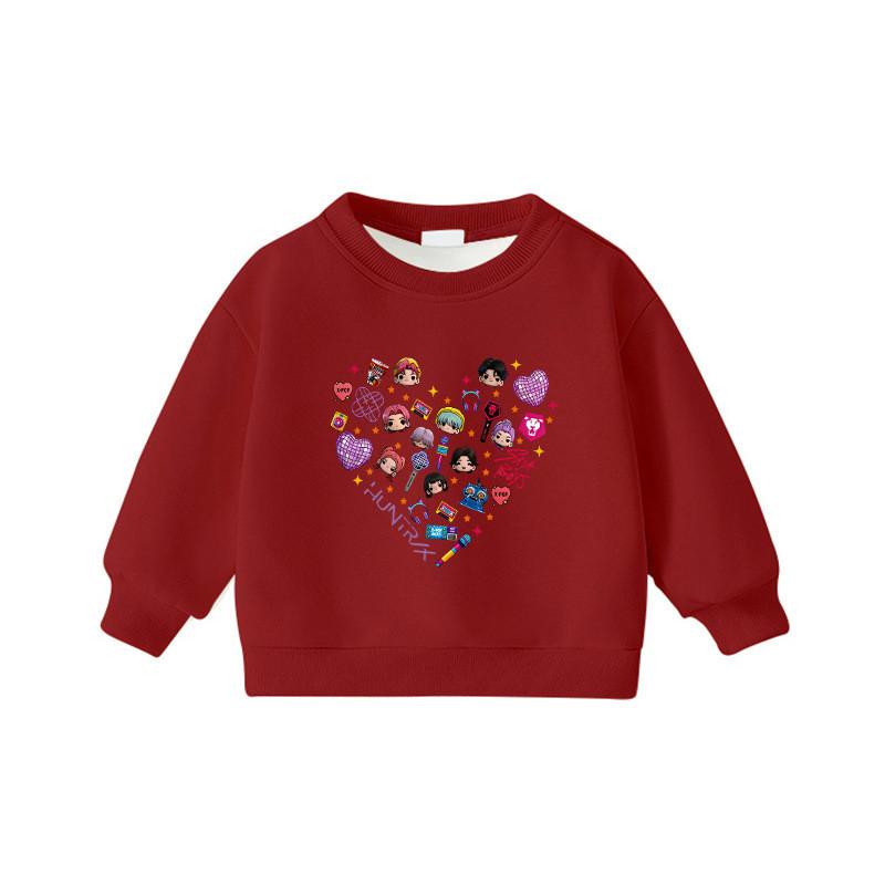 Kids Girls Kpop Hunters Rumi Zoey Mira Sajaboys Print Long Sleeves Casual Sweatshirt