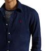 Polo Ralph Lauren Linen Solid Wide Collar Long Sleeve Shirt Classic Fit Men Shirts Dark-Blue MNPOWOV16824374-410