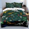 Colorful Dinosaur Skeleton Design Set Soft Comfortable Duvet Cover Bedding Set Included 1*Duvet Cover & 2*Pillowcases, Gift