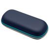 Pearl Semi-Hard Eyeglass Case, Lightweight EVA Leather Protective Sunglasses Case, Zippered Glasses Pouch for Men and Women, Navy Blue HSC-17 NA