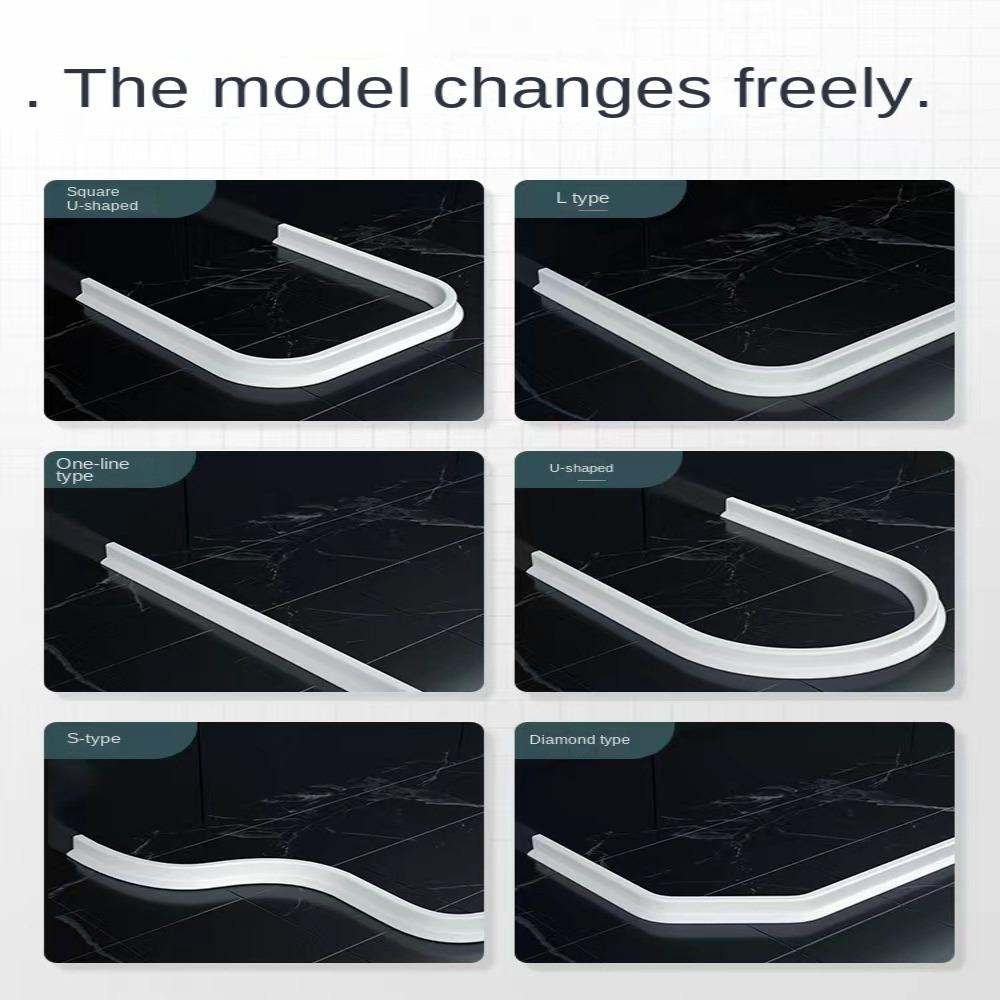 1M Curve Frame Water Stop Strip Ground Block Bathroom Gear Shower Accessory Toilet Partition