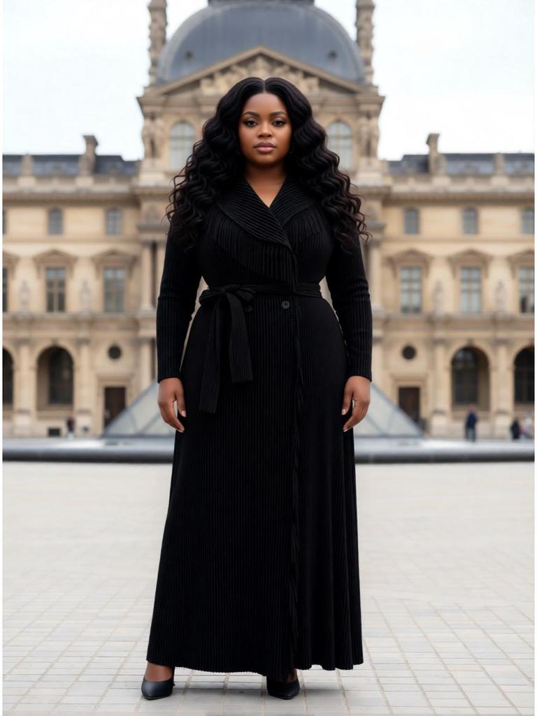 Elegant Plus Size Tassel Jacket - Miyake Pleats, European African Style Women's Fashion