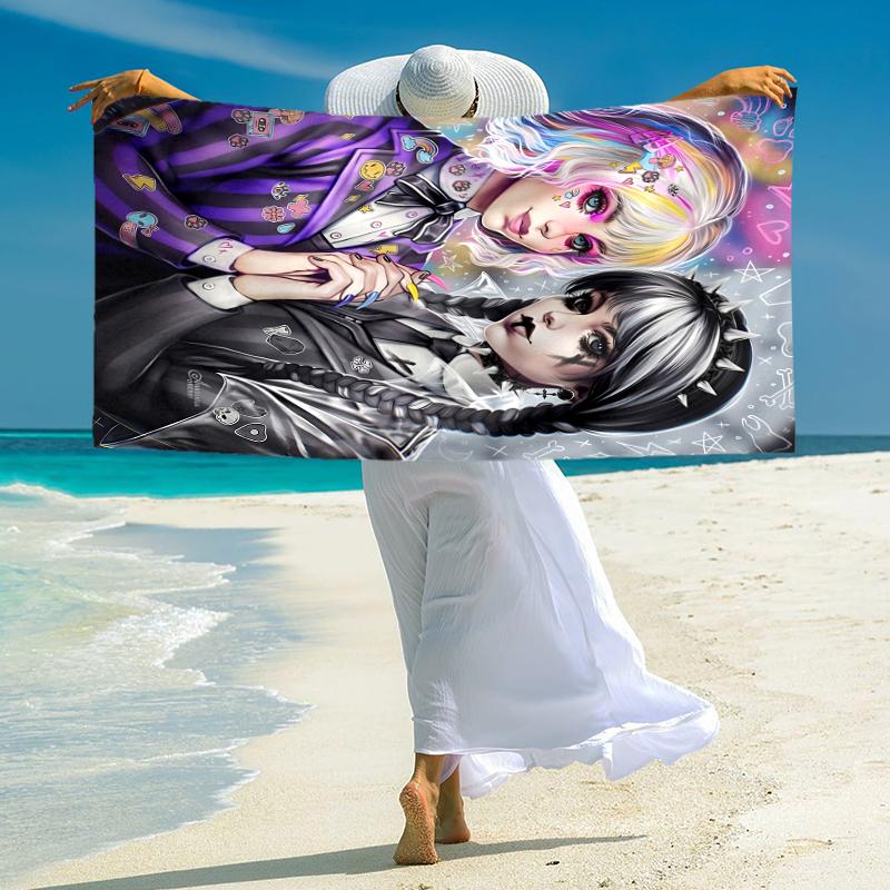 1Pc Colorful Fantasy Duo Beach Towel Microfiber Beach Towel Thin Absorbent For Beach Swimming Yoga Bath Sports 0917160