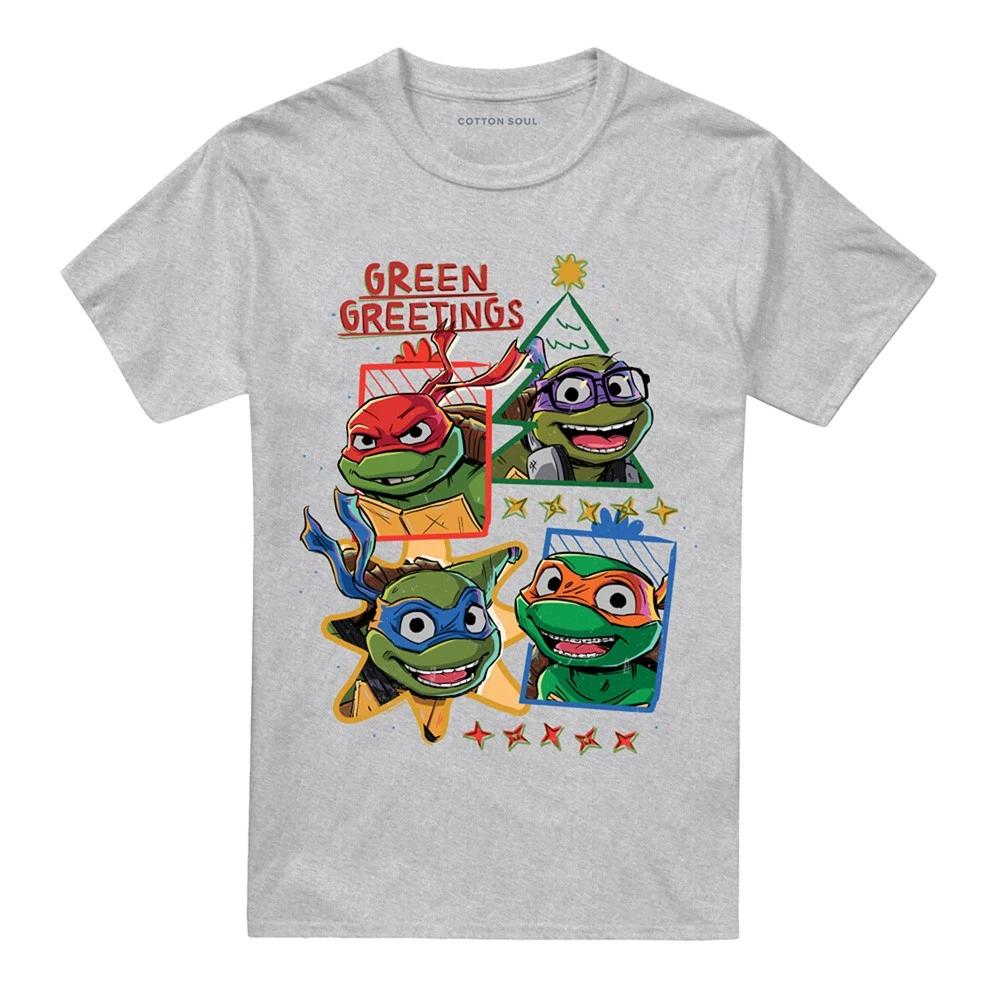 Tmnt: Mutant Mayhem Christmas Green Greetings 100% Cotton T-shirt Mens Tees Top S-5XL, Athletic Heather M
