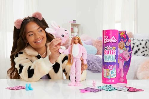 Barbie Cutie Reveal Fashion Doll with Bunny Plush