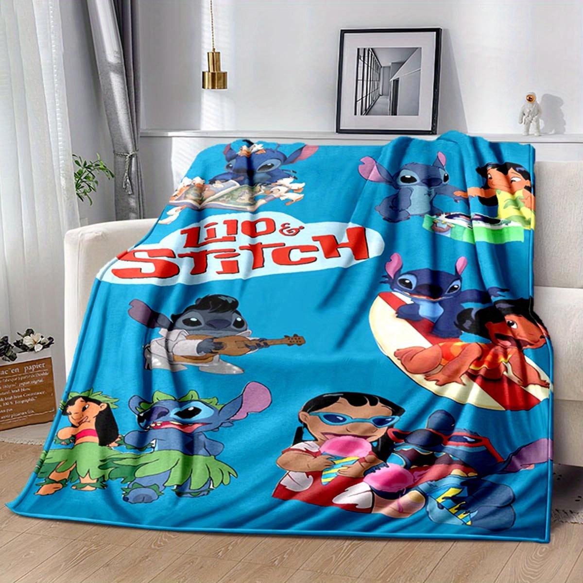 

1pc Lilo & Stitch Printing for All Season, Cartoon, Office, Lunch Rest, Camping Talk, Car, Multifunctional Gift 130cmx150cm