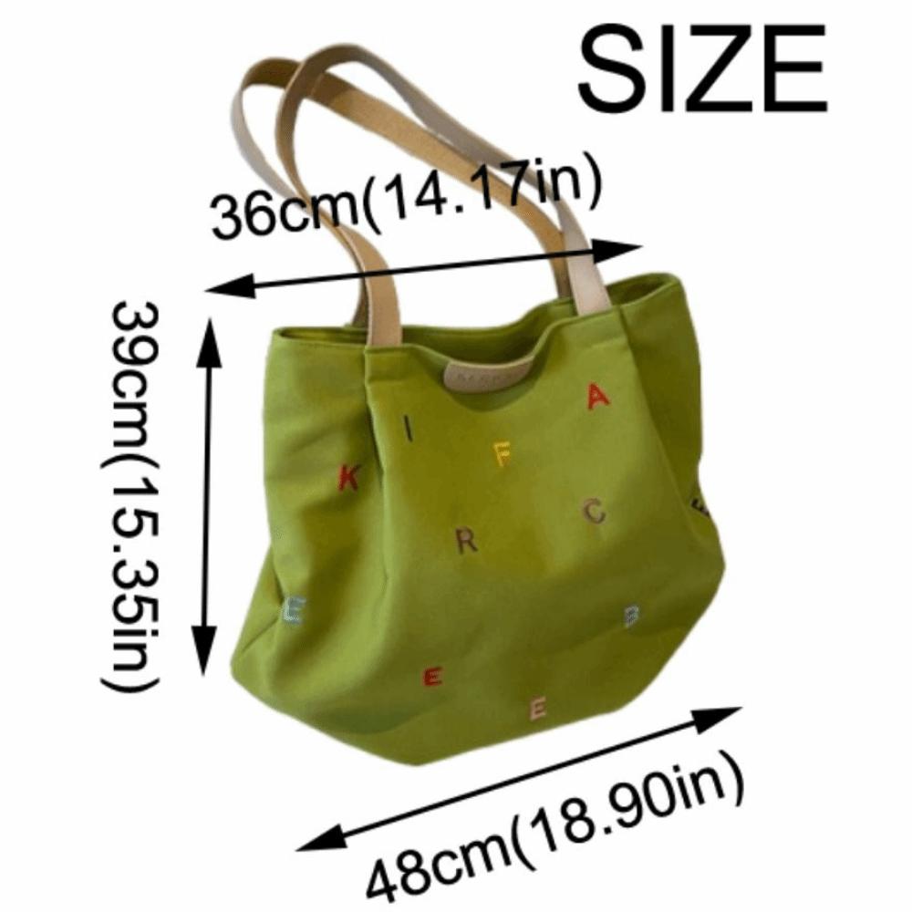 Simple Embroidery Letter Handbag Inner Pocket Elegant Shoulder Bag  Student Class
