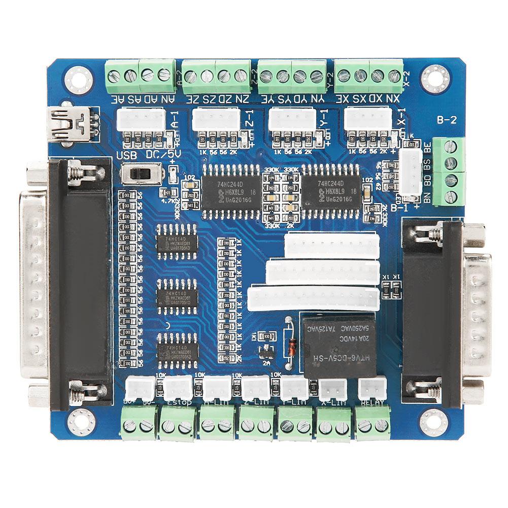 MACH3 Interface 5 Axis CNC Stepper Motor Driver Controller Breakout Board