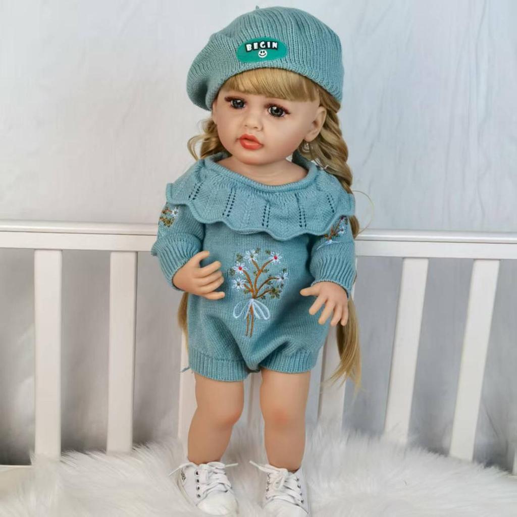 New Reborn Baby Dolls Full Silicone Vinyl 55 Cm Wear Sweeter Bebe Reborn Model Toy Kids Playmates Christmas Birthday Gifts
