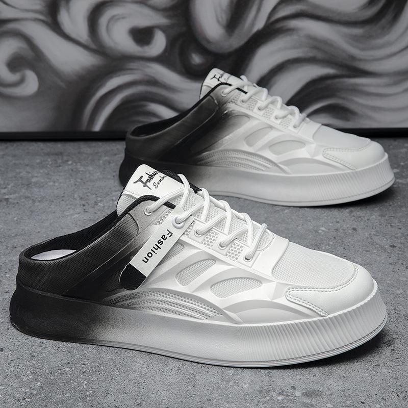 

Лето 2025 Новая мужская обувь для ленивых людей, Одноногие, Полушлепанцы, Дышащие, Легкие, Модные и повседневные кроссовки 44 чёрный