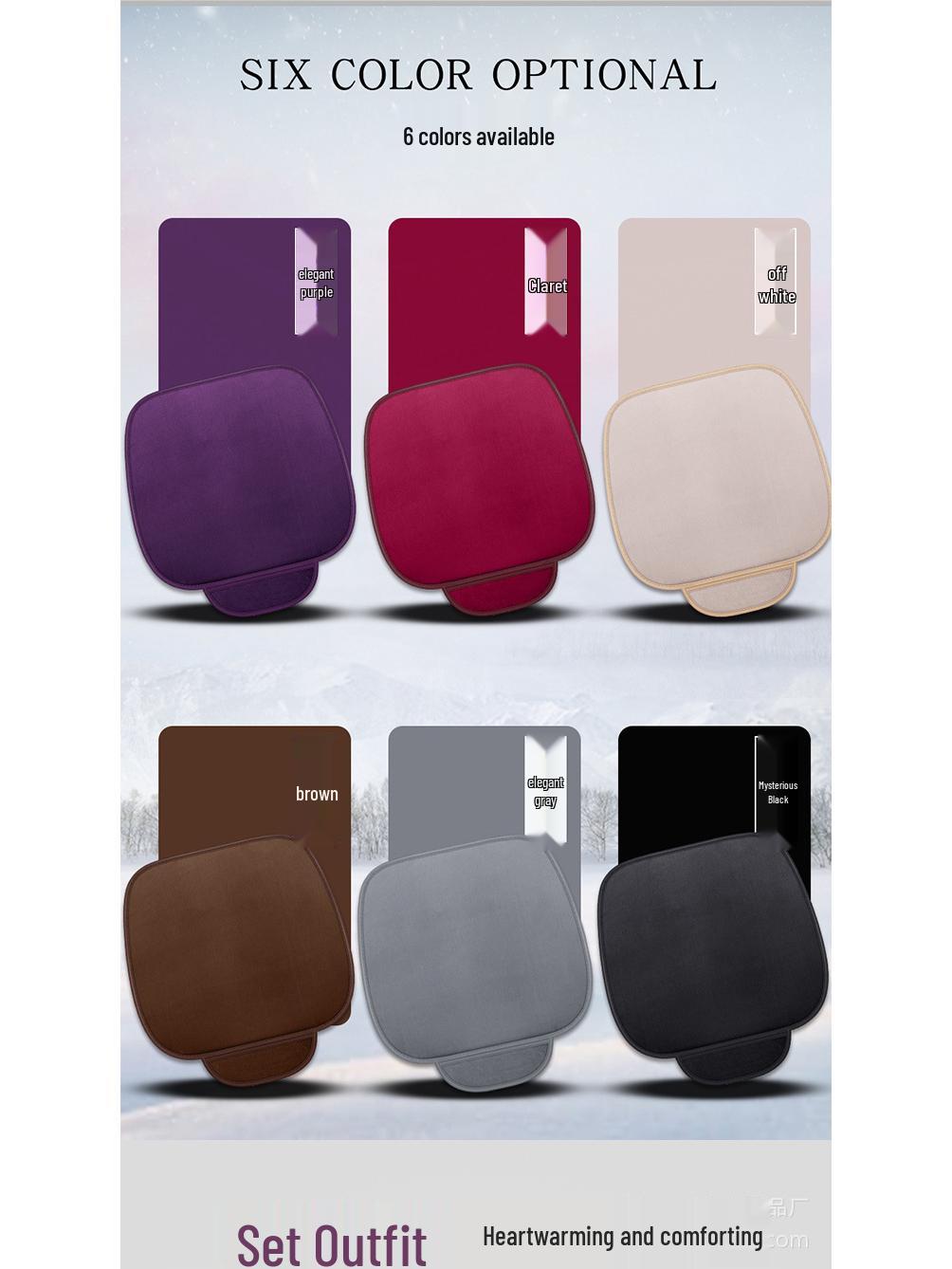 

Зимняя подушка на автомобильное сиденье из кроличьего меха, цельная, набор из трех частей Single Front Piece серый