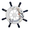 23cm Mediterranean Helmsman Figurine Wall Decoration - Wooden Ship's Wheel Craft