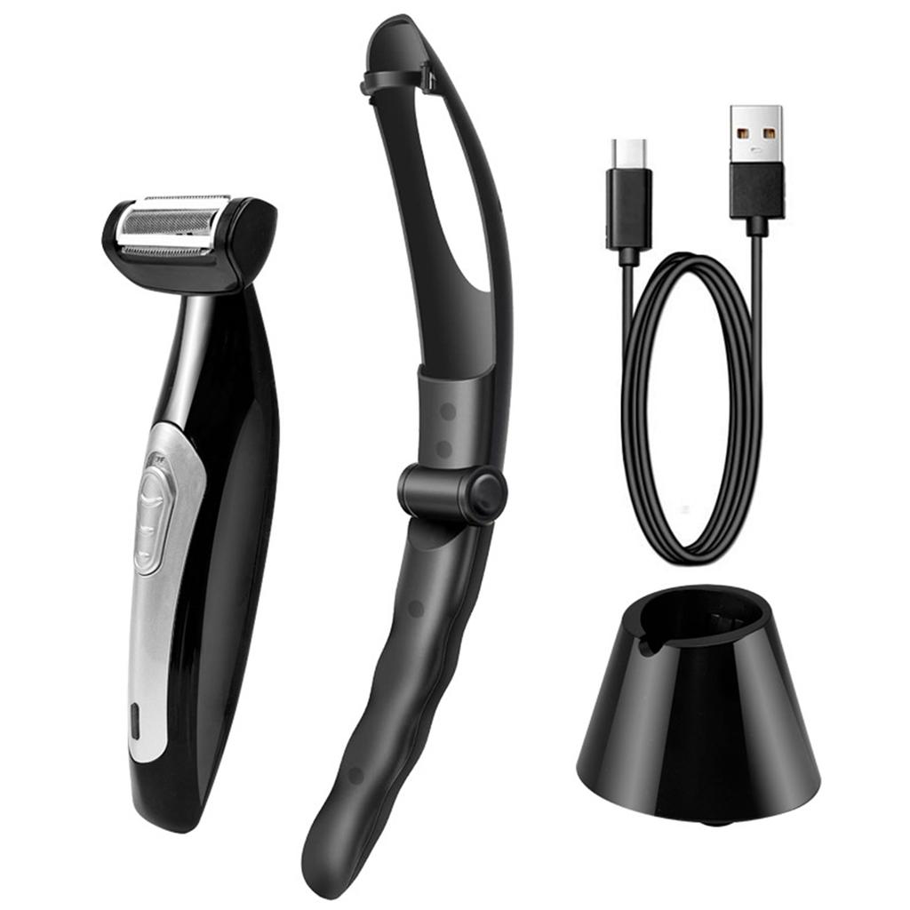 Electric Back Hair Remover Men s Full Body Hair Shaver Trimmer Detachable Foldable Handle Whole Body Washable Wet and