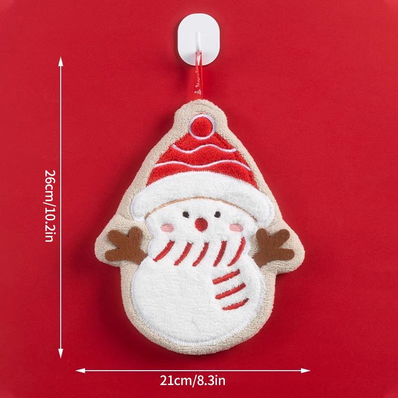 Christmas Decoration Hand Towels Coral Fleece Bathroom Wash Hand Cloth for Kid Kitchen Cleaning Dishcloths  Xmas Gifts