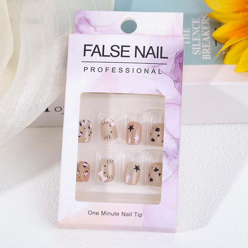 2026 Medium French Star Press-On Nails: Handmade, Detachable, Whitening Manicure