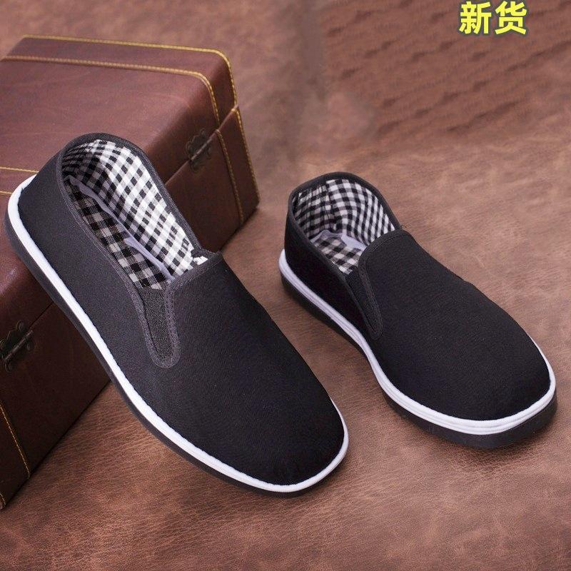Cloth shoes men's black cloth shoes thickened lasagna cloth shoes low-top men's cloth shoes