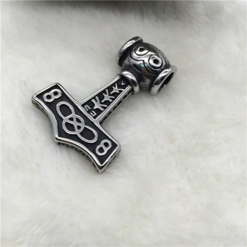 Viking Thors Hammer Character Mens Necklace Pendant Long Sweater Chain Jewelry