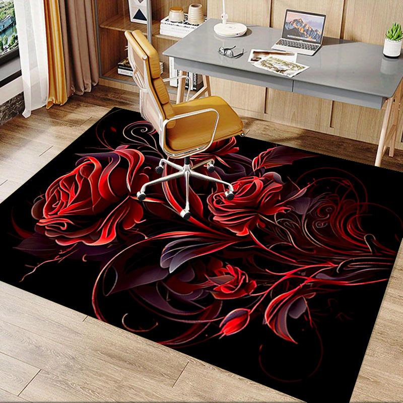 Rose Chair Mat: Office Carpet Oversized Rug for Home Decor, Sofa Cover, Gift Idea, Suitable for Bedroom, Living Room, and Various Rooms