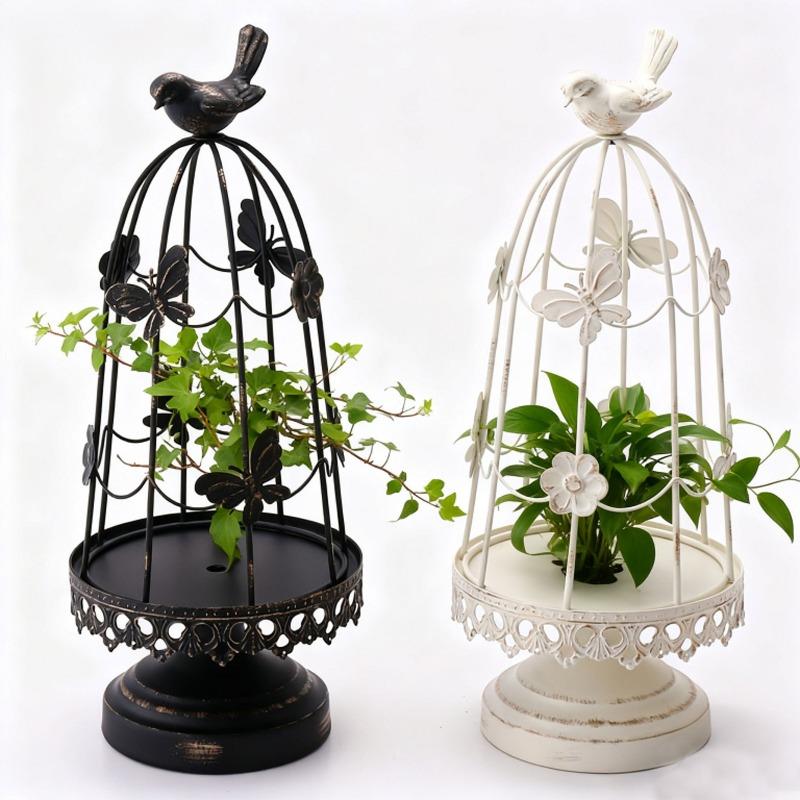 Creative European-Style Metal Birdcage Candle Holder Dining Table Decor Elegant Home Interior Decorative Tabletop Centerpiece