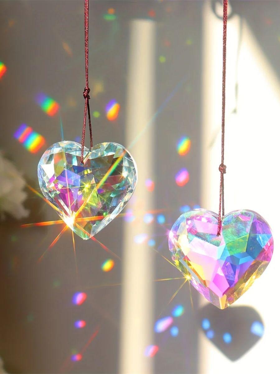 1pc Crystal Peach Prism Pendant Suncatcher Prism Hanging Decorative Rainbow crystal suncatcher prism suncatcher prismade cristal