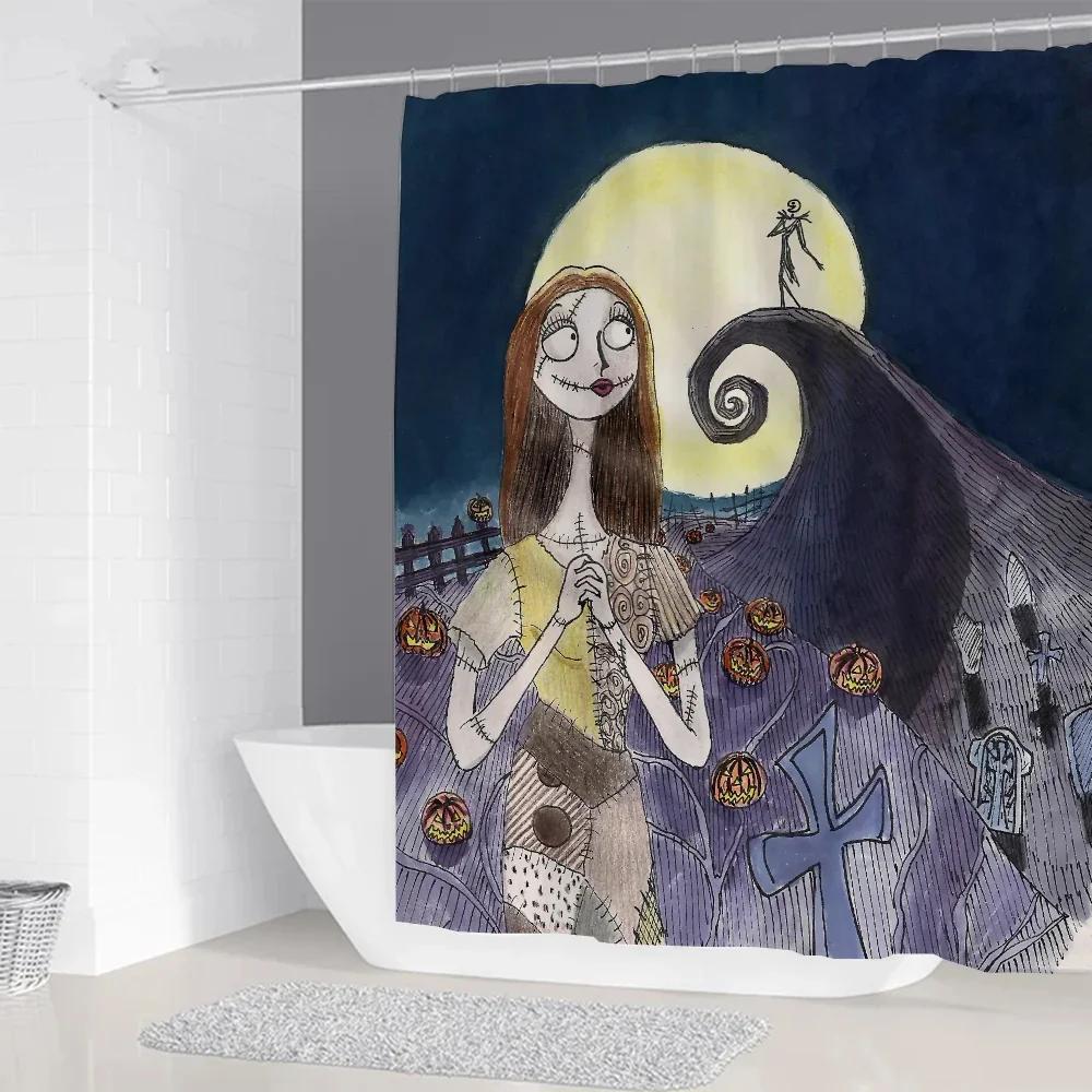 Koszmar Przed Bożym Narodzeniem Zasłona na Zasłonę Prysznicową do Domu Akcesoria Łazienkowe Kąpiel Sypialnie Wodoodporny Materiał Odcień