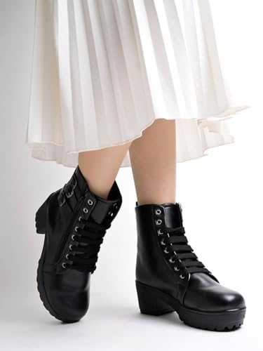 Shoetopia Girls Bt-Joy Black Ankle Boot - 5 Uk (Girls-Bt-Joy-Black) 5 UK чёрный
