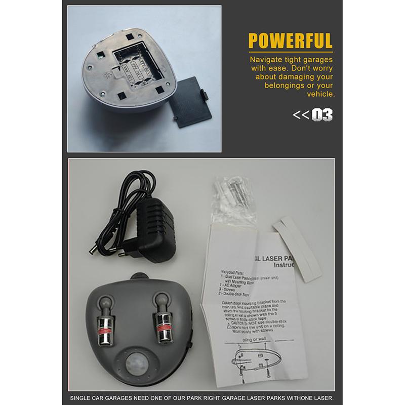 Laserový parkovací asistent Umístění na stropě garáže Polohování Parkovací senzor Pomoc