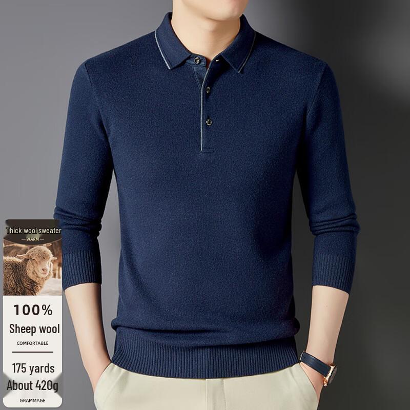 Men's 100% Merino Wool Thickened Turtleneck Sweater