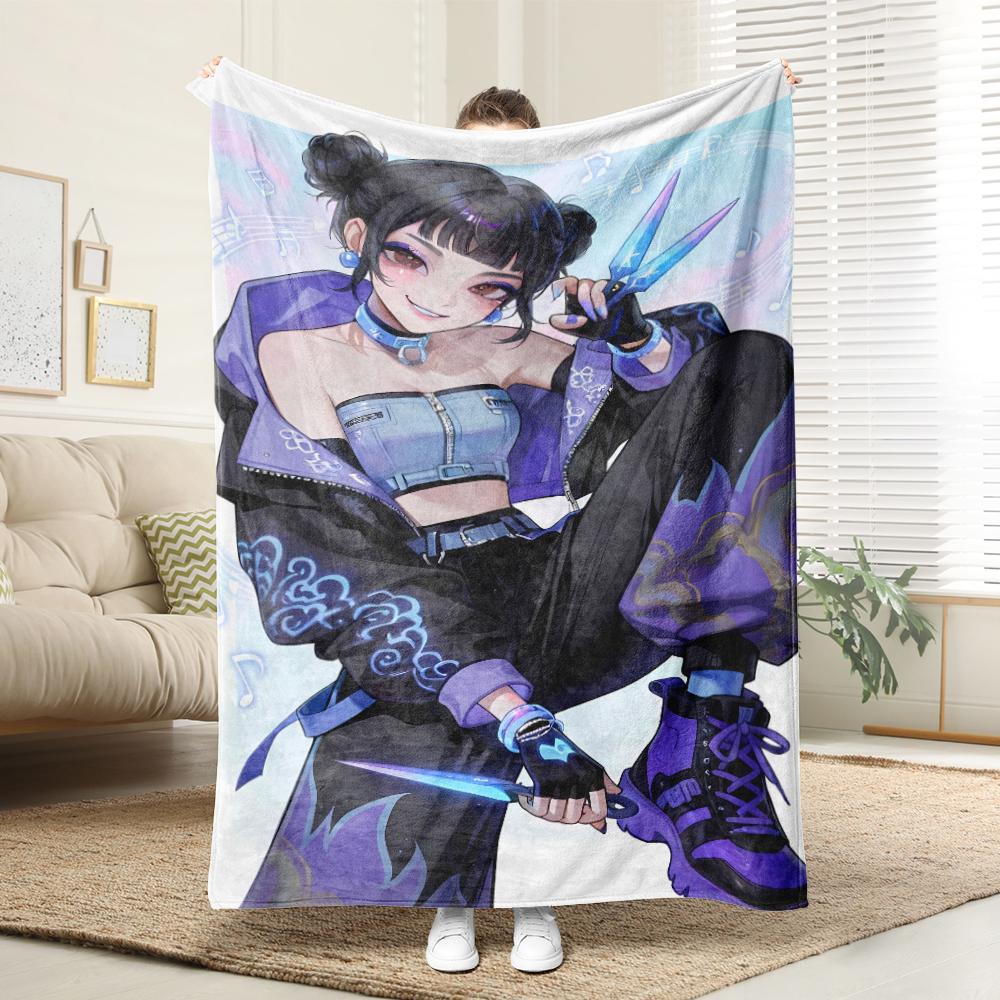 KPop Demon Hunters Colorful anime girl blanket: various shapes, fantasy patterns, comfortable and fashionable at home