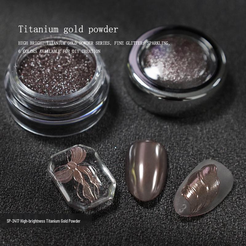 High-Gloss Titanium Gold Mirror Nail Art Powder - Ocean Star Glitter