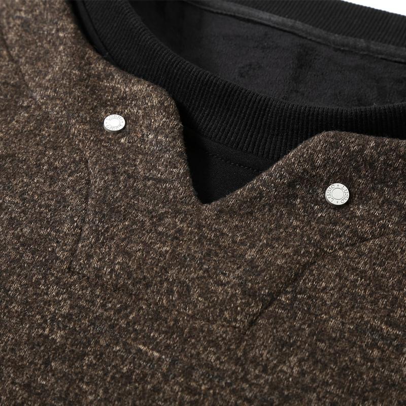 Men's Plus Size Fleece Sweatshirt Fake Two Piece Warm Long Sleeve Pullover for Big Guys