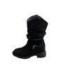 Retro belt buckle Martin boots women's new autumn versatile inner height increase western thick heel medium tube stack short boots