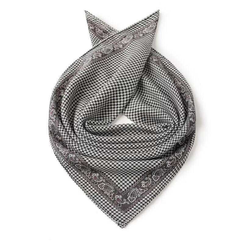 TXRMDX Men s Houndstooth Silk Wool Scarf One Size