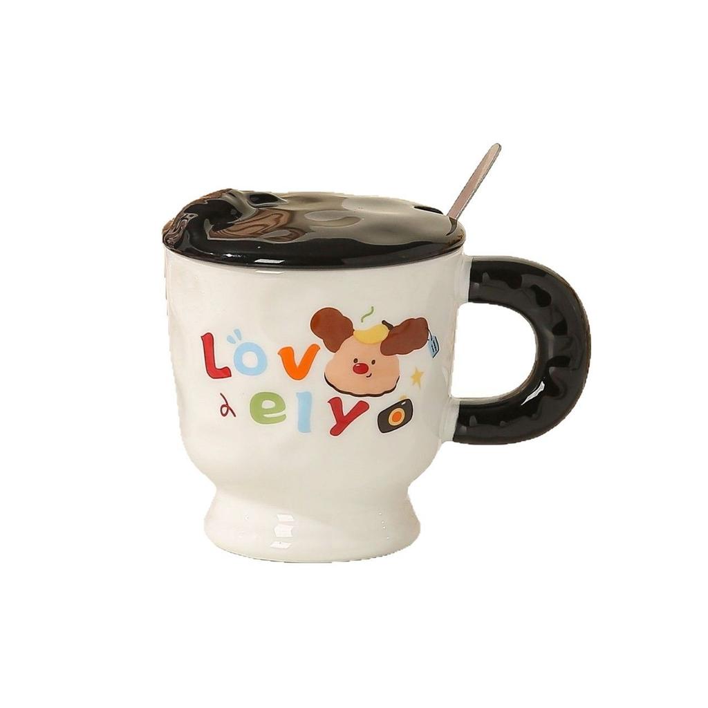 Creative Cartoon Puppy Ceramic Cups Couple High Appearance Level Mugs Office Drinking Cups  Milk Cups Tall Glasses