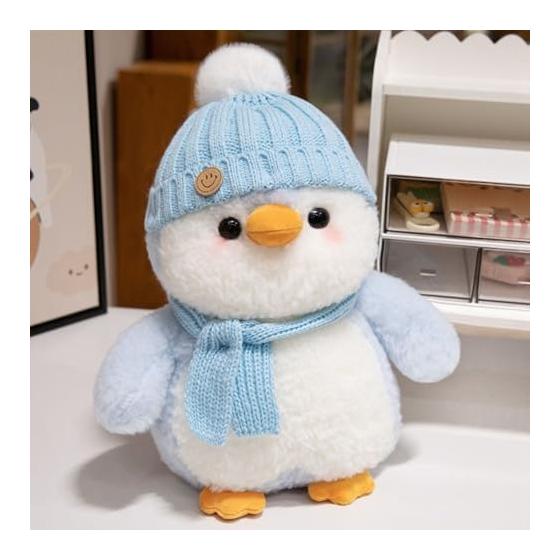 Penguin Plush Toy Cute Fluffy 30cm Children Gift (Light Blue)