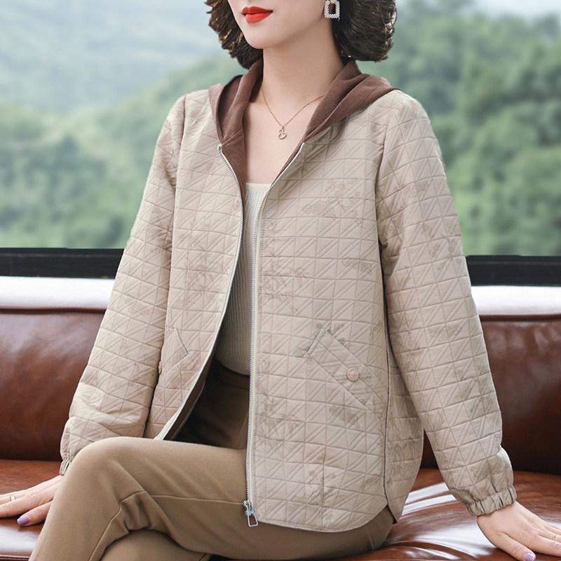 Stilvolle Herbst-Kapuzenjacke für Mütter - Vielseitige Frühjahrs- & Herbst-Freizeitkleidung für Frauen mittleren und höheren Alters