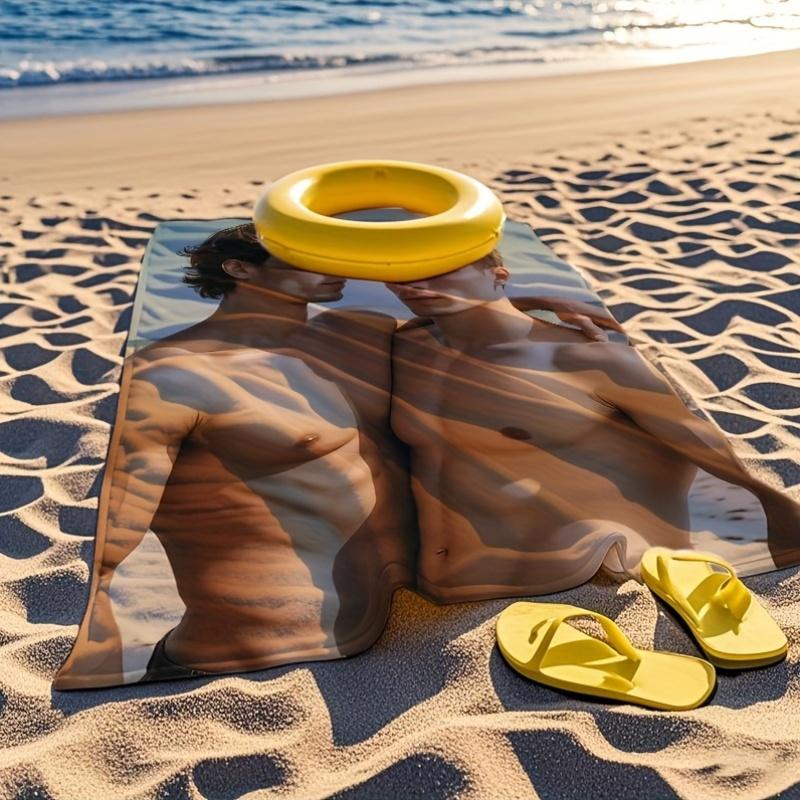 Muskulöse Männer Druck Strandtuch, Ultrafeine Mikrofaser, Schnelltrocknend, Maschinenwaschbar, Ideal für Yoga Schwimmen Strand Camping