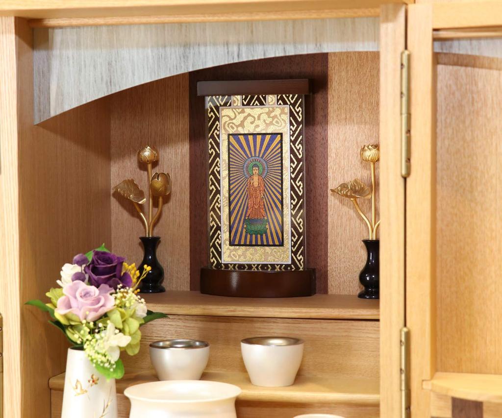 Tiara Brown Color Stand Hanging Scroll Modern Hanging Scroll Stand Height 17cm Principal Image Jodo Shinshu Otaniha [Bean] (East)