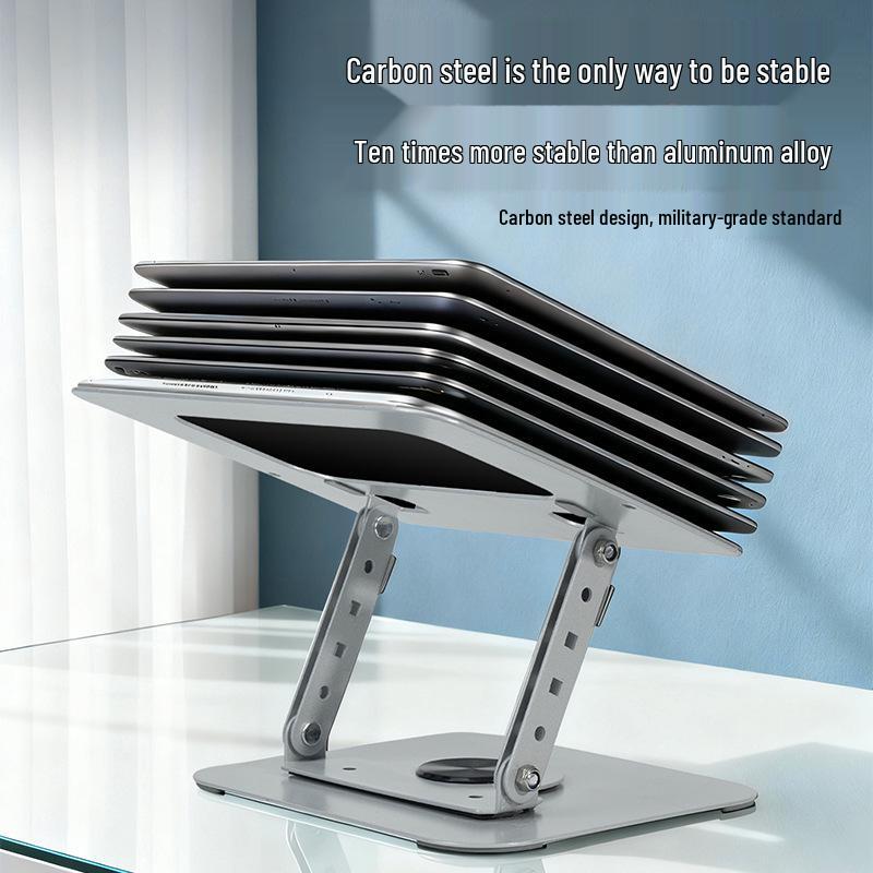 Foldable 360° Rotating Laptop & Tablet Stand with Adjustable Height & Heat Dissipation