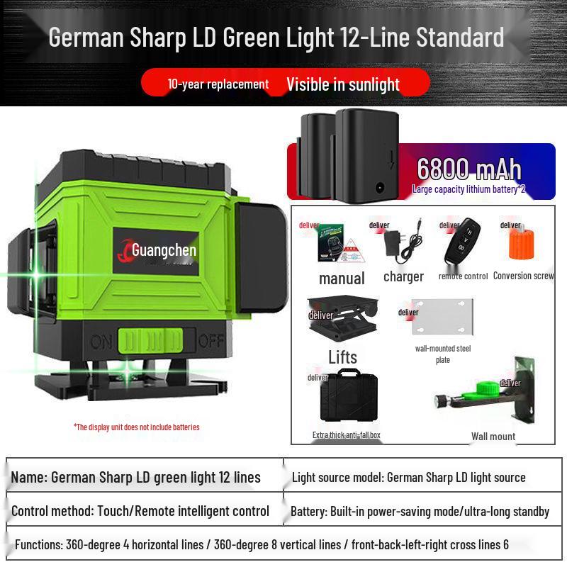 Infrared 16-Line High-Precision Green Laser Level for Wall & Floor Projection