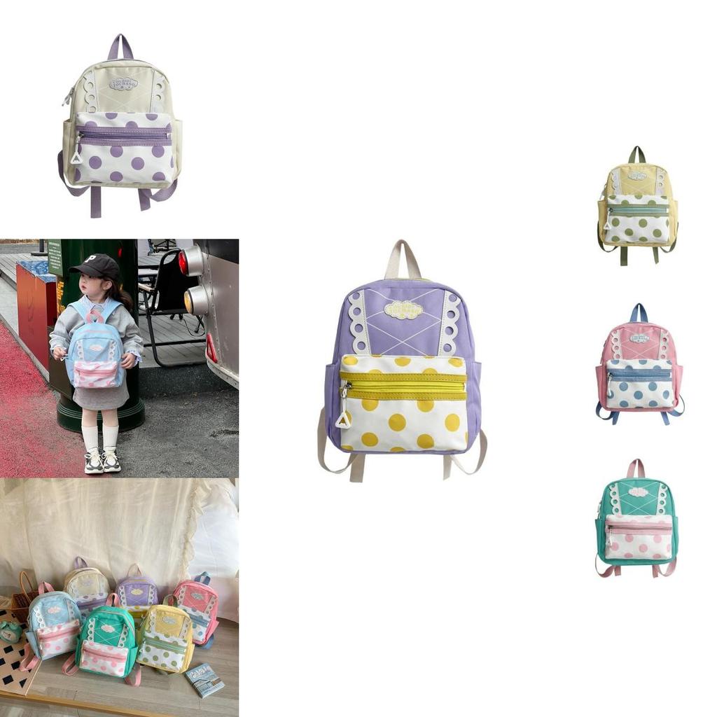 Trendy Polka Dot Children's Backpack Cute Cartoon Design Stylish And Colorful School Bag