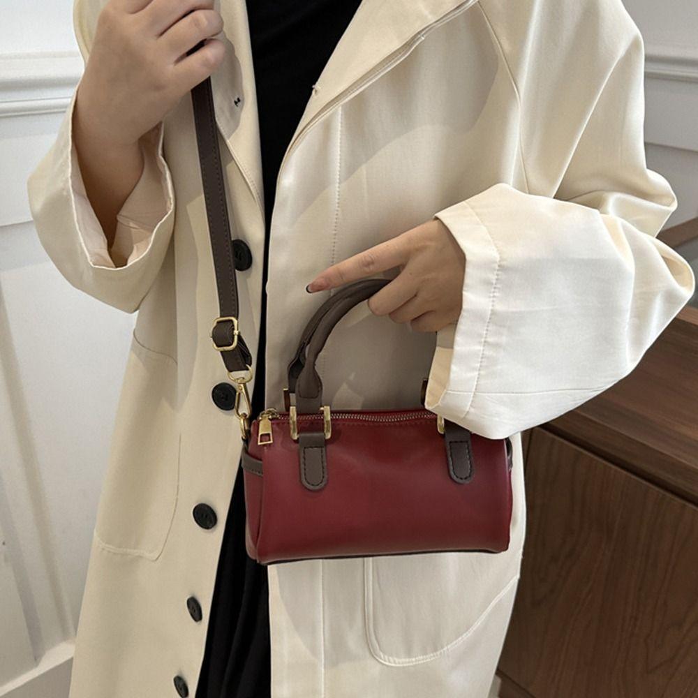 Elegant Bowling Bag Large Capacity Women Handbags Vintage Crossbody Bag  Girls
