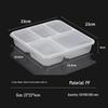 Disposable 5-Compartment Plastic Lunch Boxes with Lids, 200 Sets