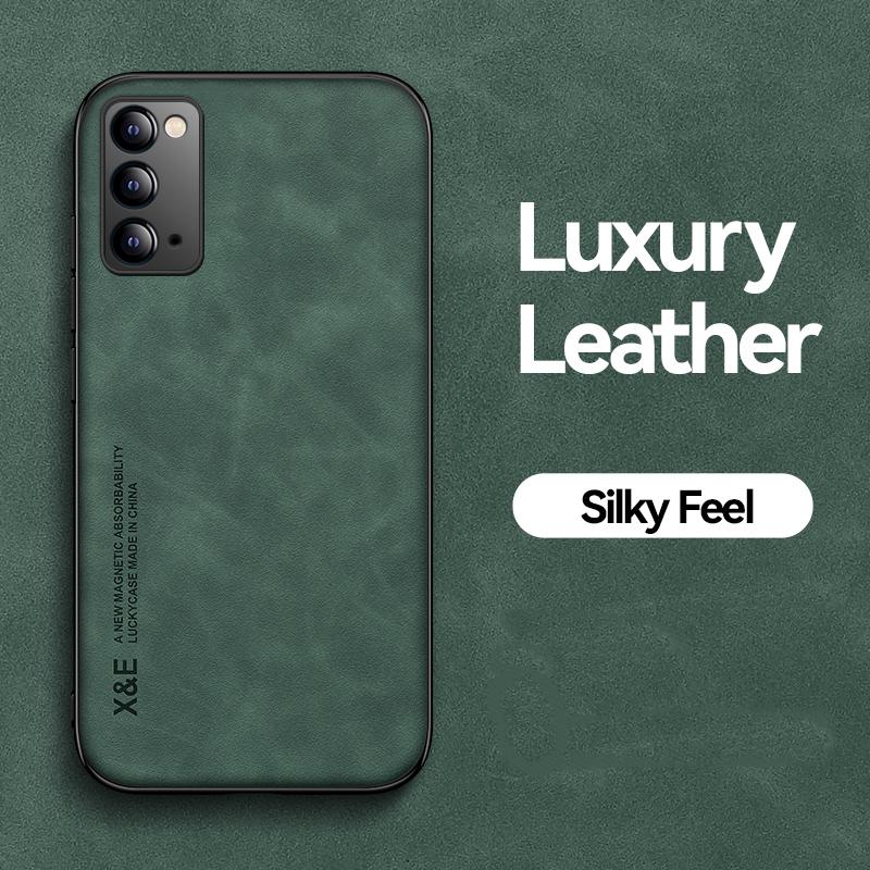 

Кожаный чехол для телефона со встроенным магнитом для Huawei P50 P40 P30 Lite Nova 9 SE Honor 10i 20 30 50 60 Mate 40 30 20 Pro, тонкая задняя крышка P30 зелёный