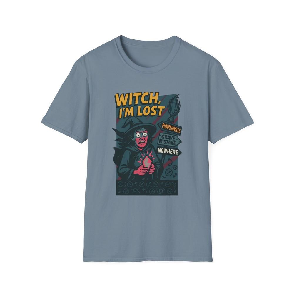

Unisex Softstyle T-Shirt Witch I’m Lost Funny GPS Crystal Halloween Broom Chaos XL