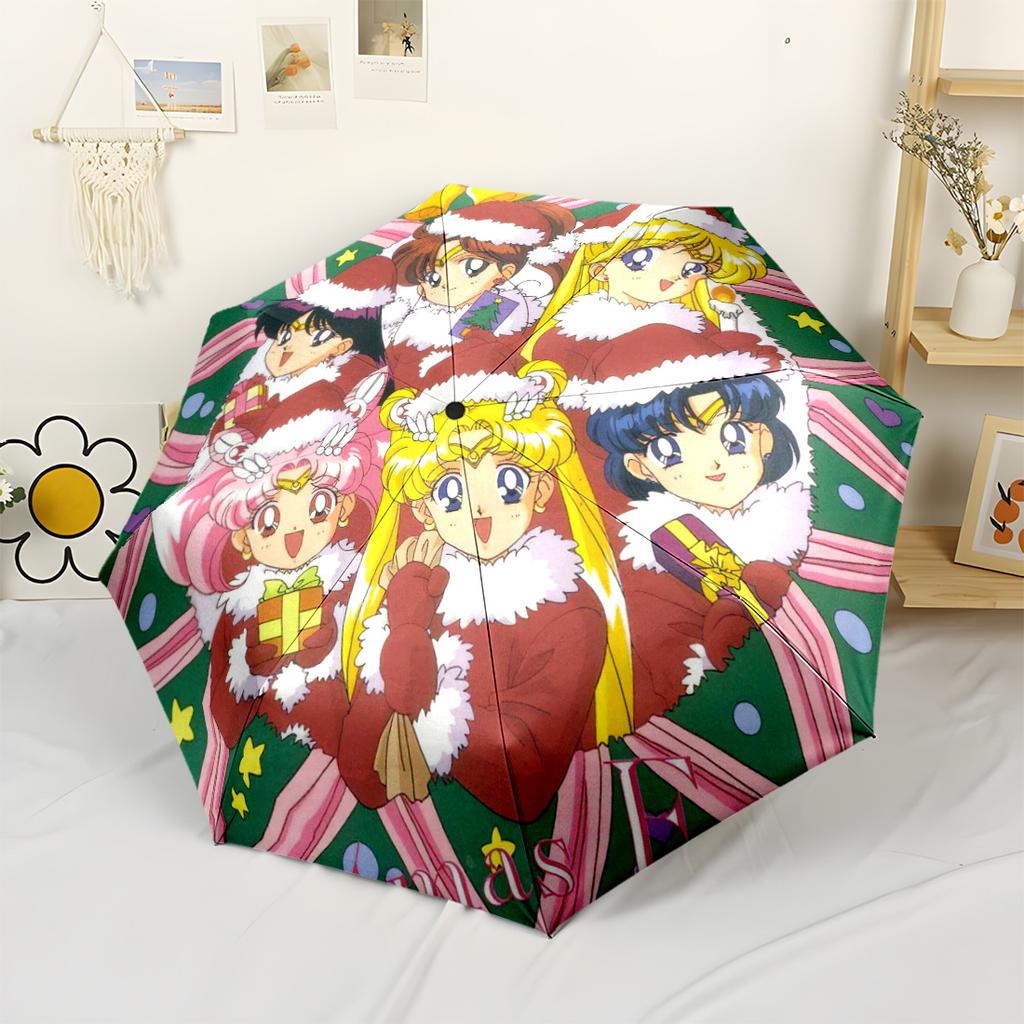 Sailor Moon Adventure Ombrello Automatico Portatile Robusto 8 Stecche Pieghevole Essenziale da Viaggio alla Moda Regalo Spirituale