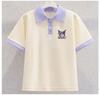 Kuromi Girls' Summer Cartoon JK Skirt Set - Short Sleeve Dress for Middle and Big Kids