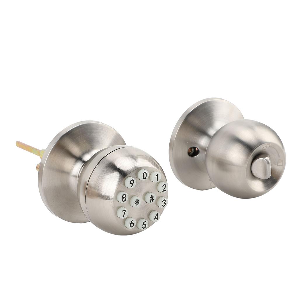 Keypad Door Knob with Lock and Key Round Electronic Entry Door Knob Lock for 35‑55MM Thickness Door Apartment Garage